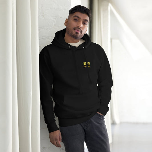 Male model wearing Black NOPE! Culture cotton hoodie