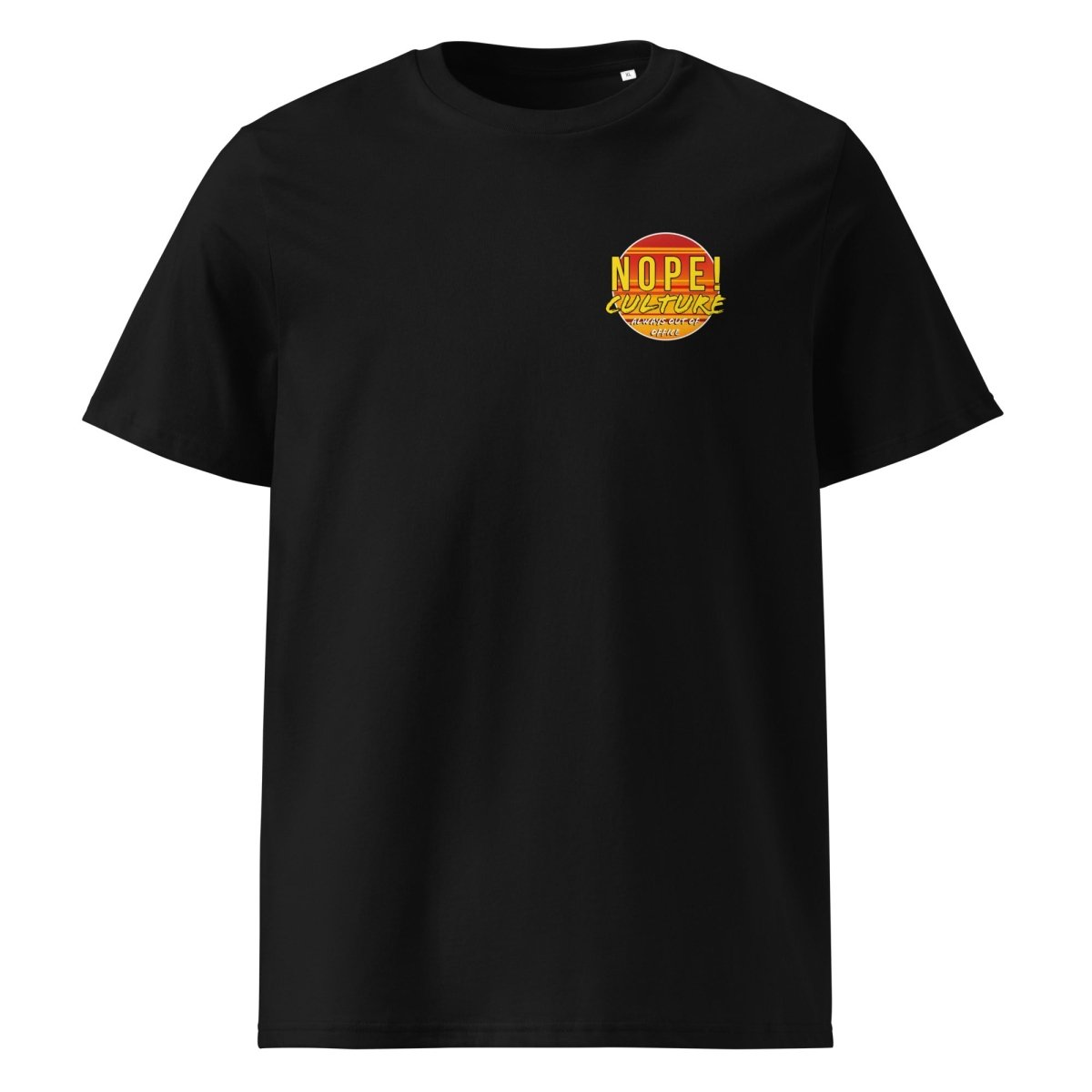 Black cotton tee with the Always Out of Office logo