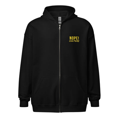 Black NOPE! Culture cotton zip hoodie