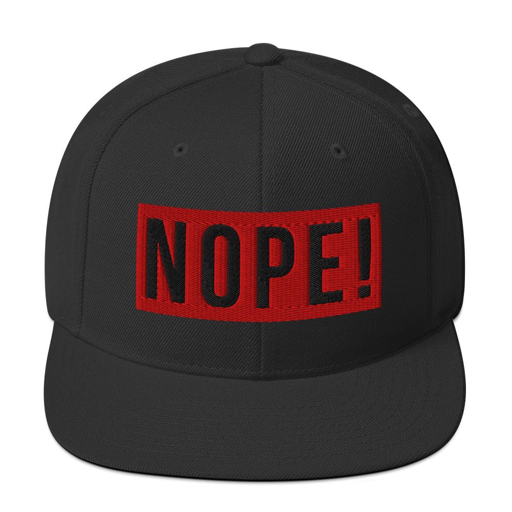 NOPE! Snapback Red Logo Hat