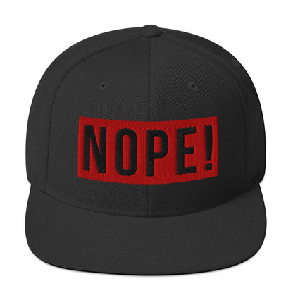 NOPE! Snapback Red Logo Hat