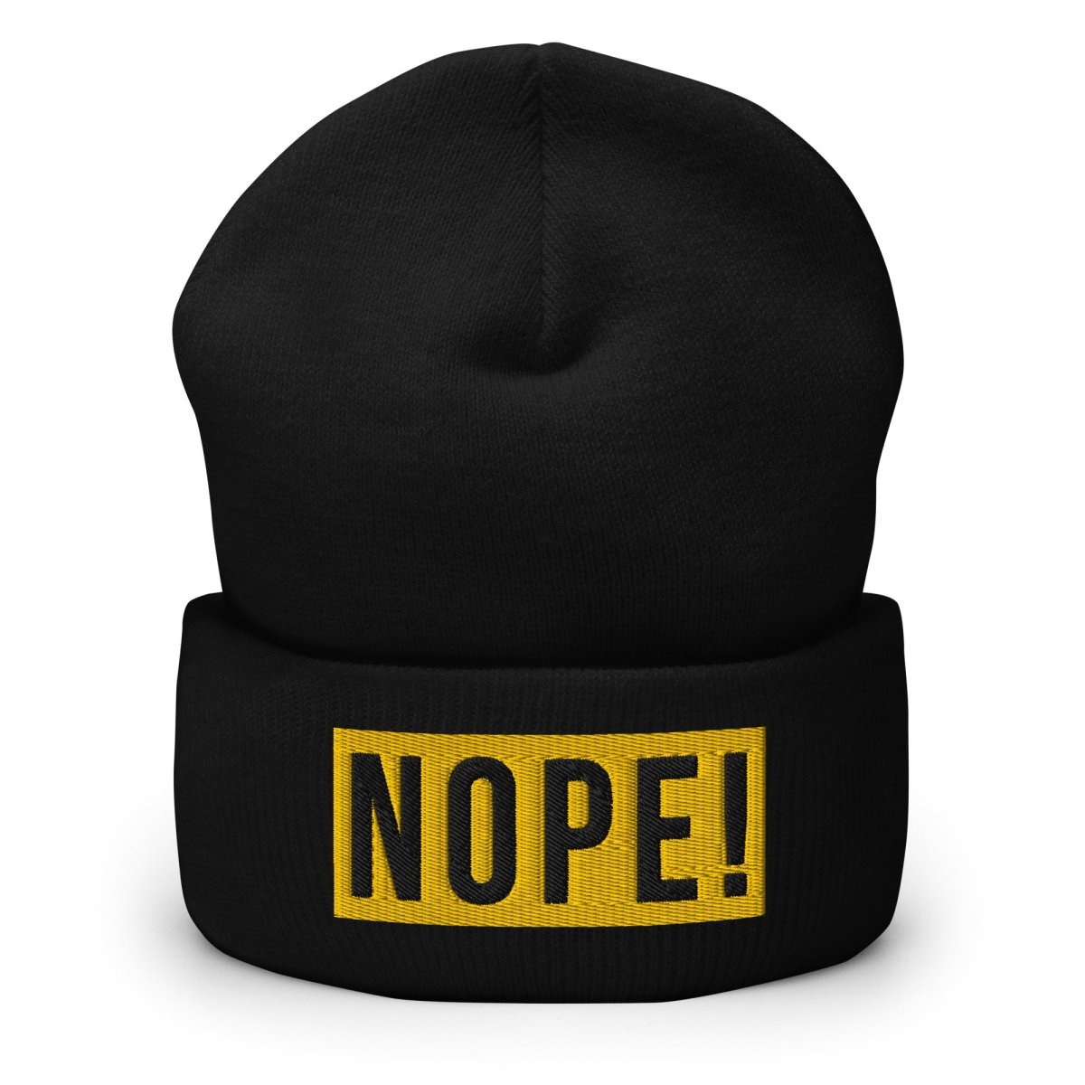 NOPE! Beanie in bold yellow