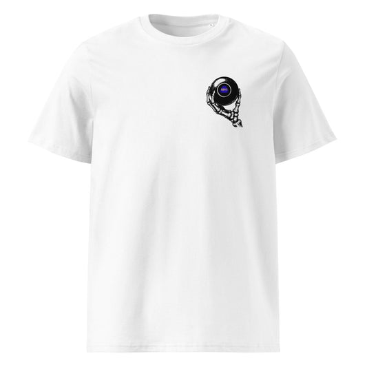 White cotton T-shirt with pocket 8 ball logo