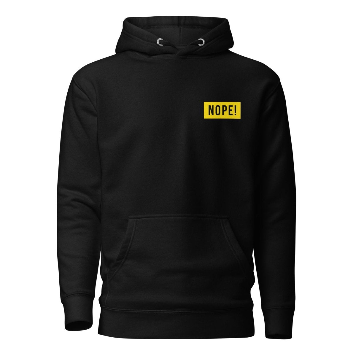 Black cotton NOPE! logo hoodie