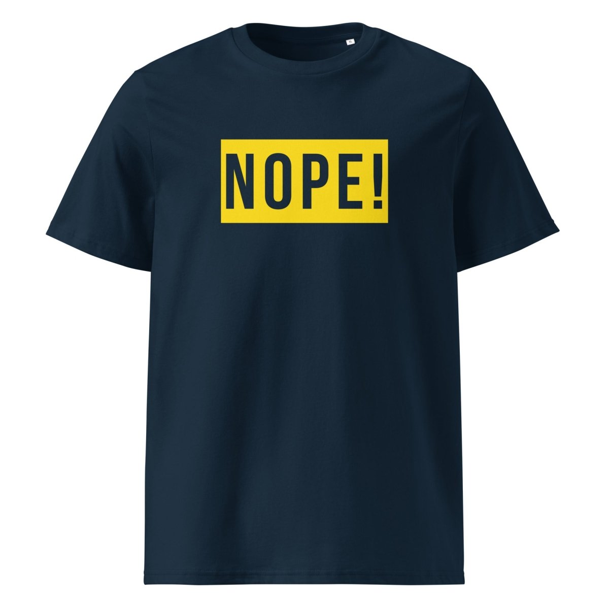 Blue T Shirt with large NOPE! logo