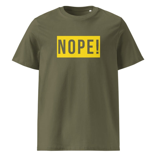 Green T Shirt with large NOPE! logo