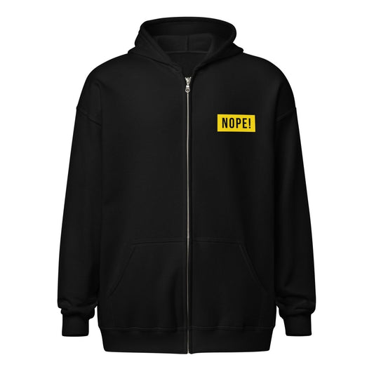 Black NOPE! Culture zip up hoodie image