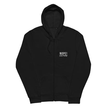 NOPE! Culture Zipup Hoodie (White Logo)